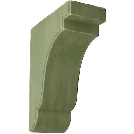 Ekena Millwork 3 1/2"W x 7 1/4"D x 9 1/2"H Bedford Wood Vintage Decor Bracket, Restoration Green BKTWD04X07X10BEGR